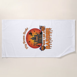 Serviette De Plage Balai de coiffeur Casse la citrouille d'Halloween
