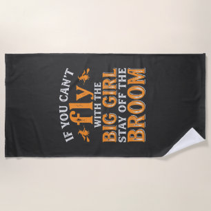 Serviette De Plage Balai de grande fille Citation de sorcière d'Hallo