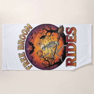 Serviette De Plage Balais Gratuits Promenades Halloween Squelette Cit