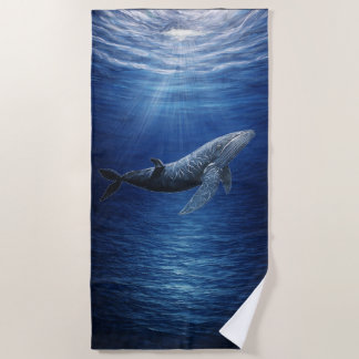 Serviette de plage baleine à bosse océan