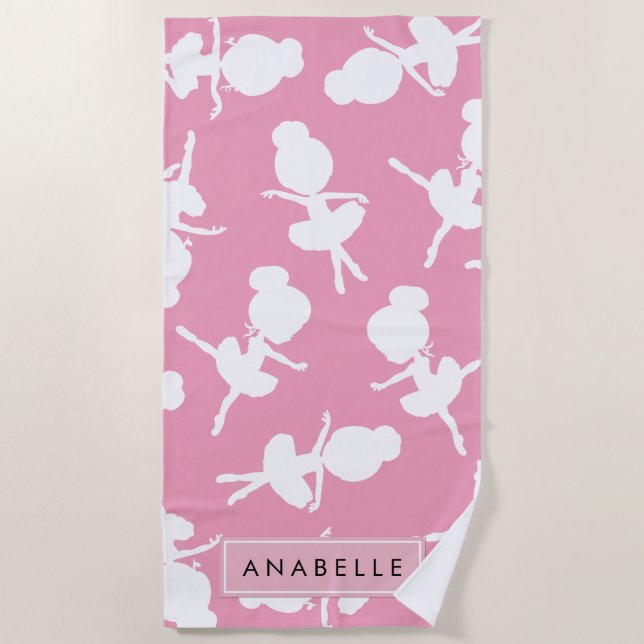 Serviette De Plage Ballerina Motif, Filles de ballet, Danse, Votre No (Devant)