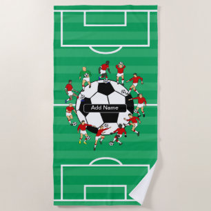 Serviette De Plage Ballon de football et joueurs personnalisés
