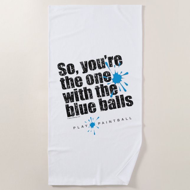 Serviette De Plage Ballons Bleus Paintball (Devant)