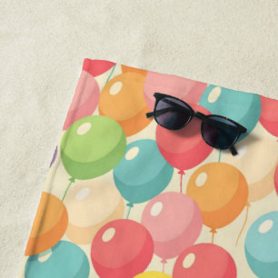 Serviette De Plage Ballons de fête de différentes couleurs