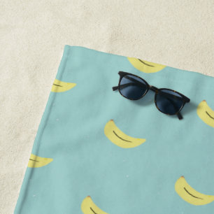 Serviette De Plage Banane jaune tirant bleu motif