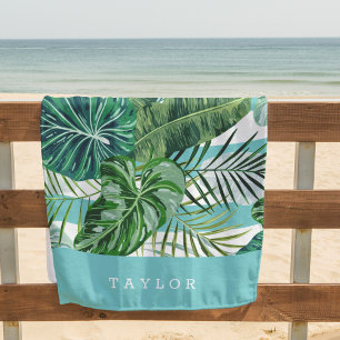 Serviette De Plage Bande botanique tropicale personnalisée