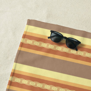 Serviette De Plage Bande d'auvent du milieu du siècle - neutrales de