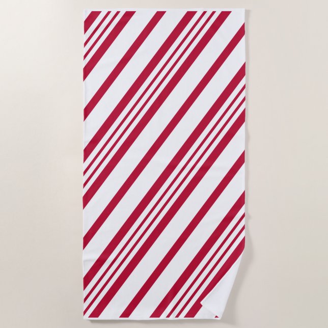Serviette De Plage Bande de sucre de canne de Noël (Devant)