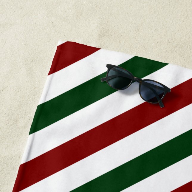 Serviette De Plage Bandes de Noël personnalisables (En situation)