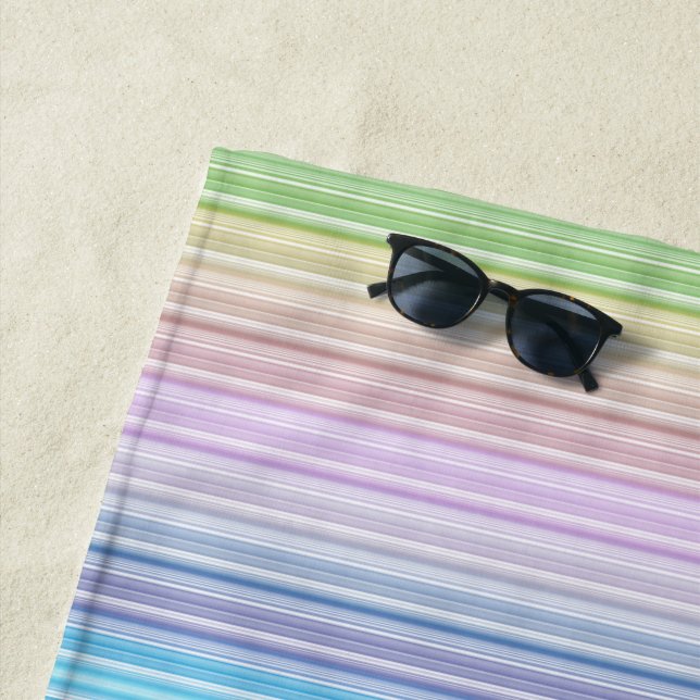Serviette De Plage Bandes multicolores (En situation)