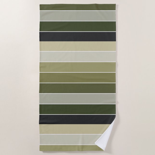 Serviette De Plage Bandes vertes (Devant)