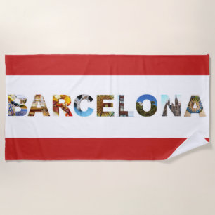 Serviette De Plage Barcelone Espagne Photo d'architecture colorée