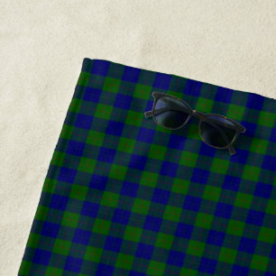 Serviette De Plage Barclay tartan bleu vert plaid