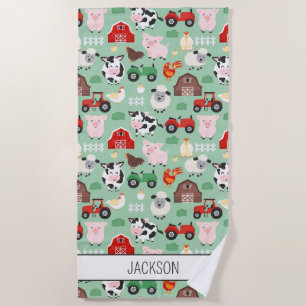 Serviette De Plage Barnyard Motif Farm Animal mignonne Enfants