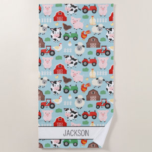 Serviette De Plage Barnyard Motif Farm Animal mignonne Enfants
