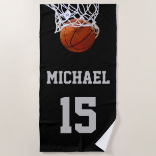Serviette De Plage Basket-ball Votre nom