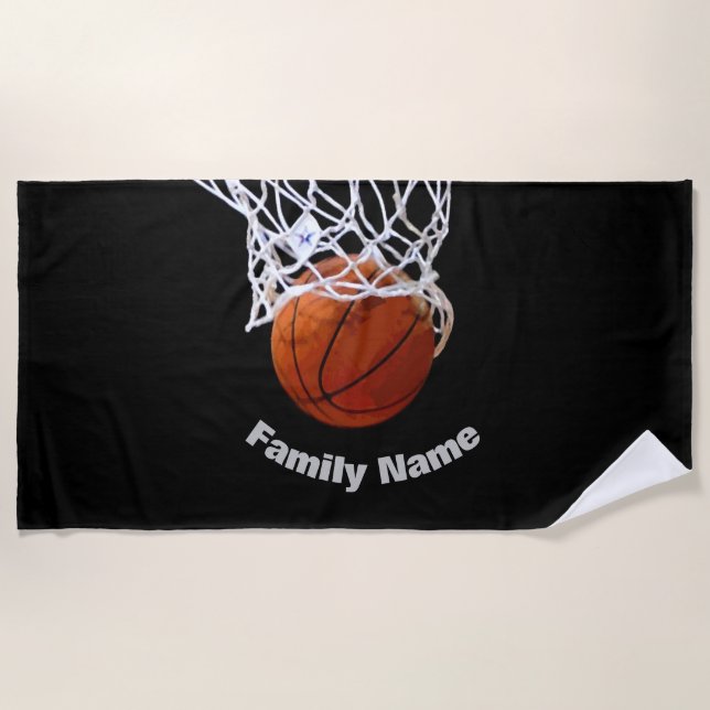 Serviette De Plage Basket-ball Votre nom (Devant)