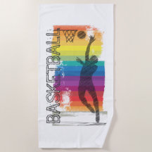 Basketball Grunge Rainbow Illustration Blanc