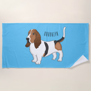 Serviette De Plage Basset hound dessin de chien