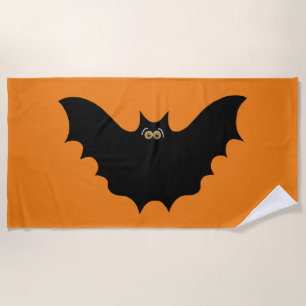 Serviette De Plage Bat noir d'Halloween