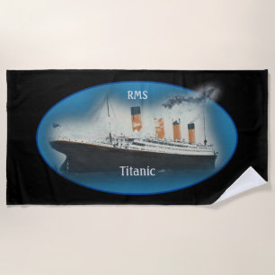 Serviette De Plage Bateau de la ligne White Star de Titanic Black Mar