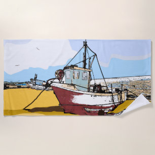 Serviette De Plage Bateau de pêche pittoresque
