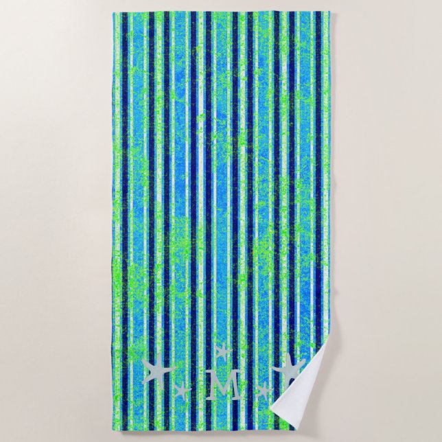 Serviette De Plage Batik Stripes et Starfish Beach Towers (Devant)