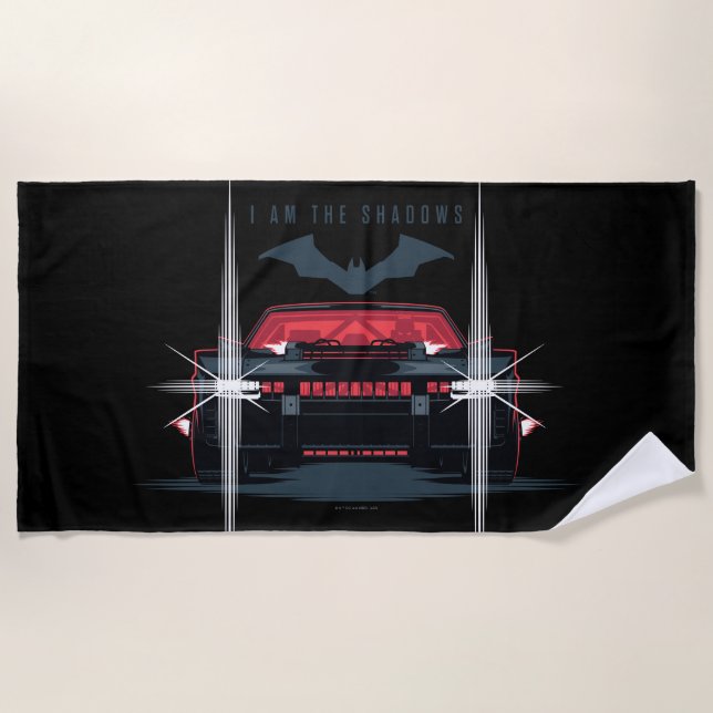 Serviette De Plage Batman Batmobile - Je Suis L'Ombre (Devant)