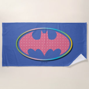 Serviette De Plage Batman   Logo Pink Polka Dot