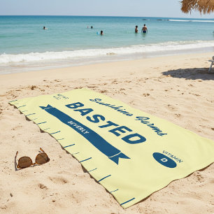 Serviette De Plage Bâton de beurre jaune personnalisé drôle BASTED