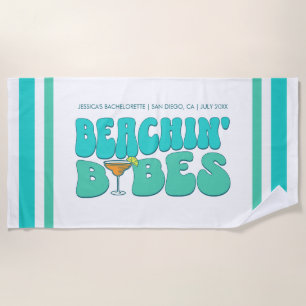 Serviette De Plage Beach Bachelorette Party Beachin Babes Bridesmaid