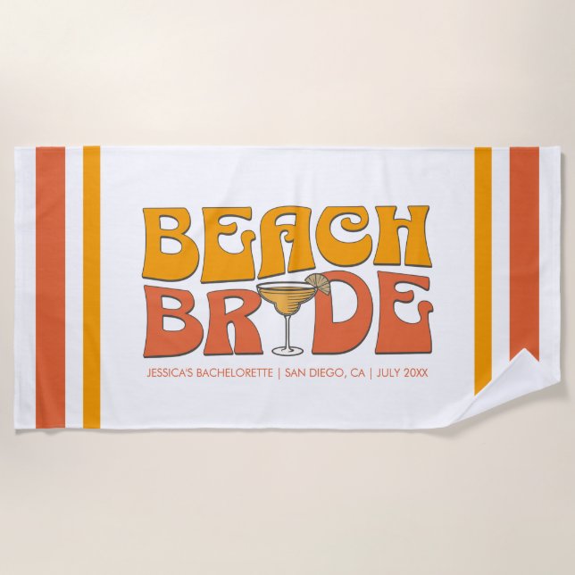 Serviette De Plage Beach Bachelorette Party Super Beach Bride Custom (Devant)