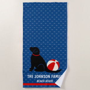 Serviette De Plage Beach Days Black Chien Blue Whales Beach Towne