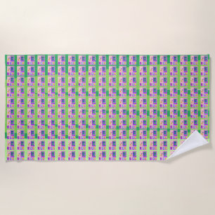 Serviette De Plage Beach Journal Voyage Pink Green Beach Towne