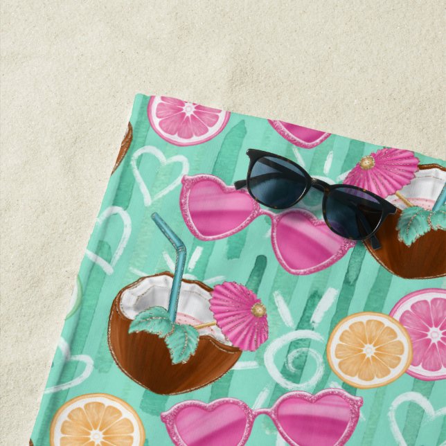 Serviette De Plage Beach Summer Pattern  (En situation)