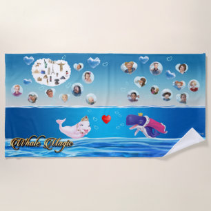 Serviette De Plage Beach Towel Prince & Princess of Whales "Bubbles"