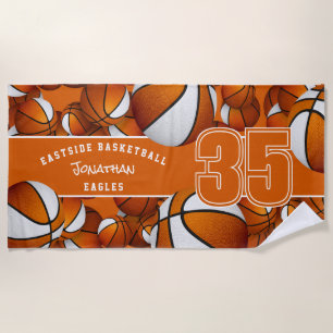Serviette De Plage Beaucoup de basket-ball nom de l'équipe d'athlète 