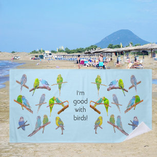 Serviette De Plage Beaucoup de perroquets colorés - petits oiseaux am