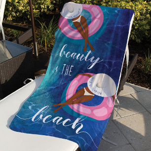 Serviette De Plage Beauté & The Beach Ocean African Woman on Float