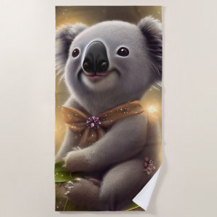 Serviette De Plage Bébé adorable souriant Ours Koala