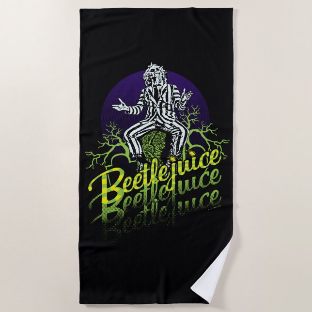 Serviette De Plage Beetlejus | Assis sur une pierre tombale (Devant)