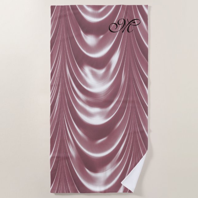 Serviette De Plage Belle Dviol Petal Élégant Motif Monogramme (Devant)