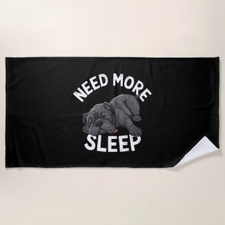 Serviette De Plage Besoin de plus d'Humour de Bulldog de sommeil pour