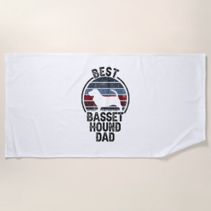 Serviette De Plage Best Dog Père Papa - Vintage Basset Hound
