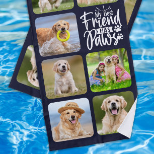 Serviette De Plage Best Friend Has Pws Custom Pet Chien Photo Collage