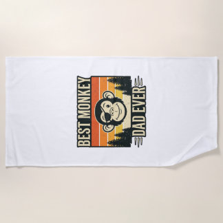 Serviette De Plage Best Monkey Dad Ever Vintage Monkey Father Shirt_1