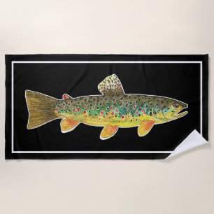 Serviette De Plage Big Brown Trout Fly Fishing Ichthyologie Cool