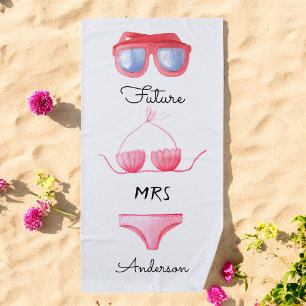 Serviette De Plage Bikini Lunettes de soleil Futur Mme Beach Serviett
