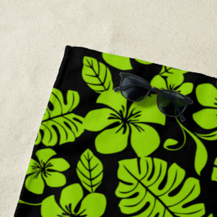 SERVIETTE DE PLAGE BIKINI ROSE (NOIR/LIME)