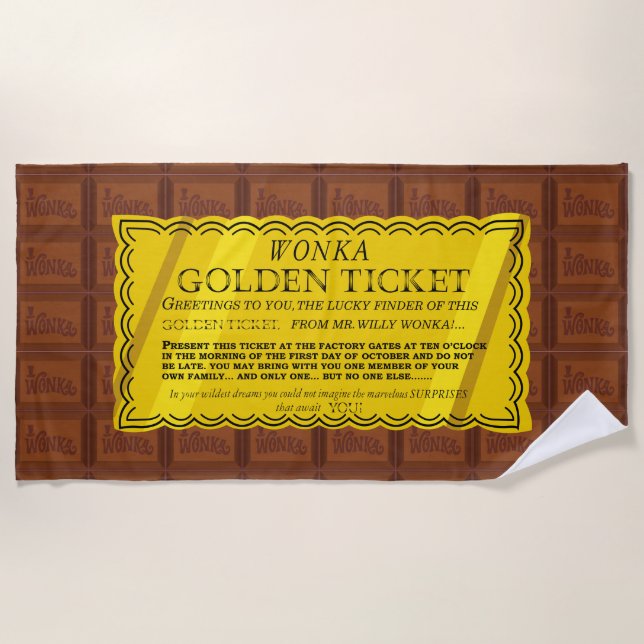 Serviette De Plage Billet d'or Willy Wonka (Devant)